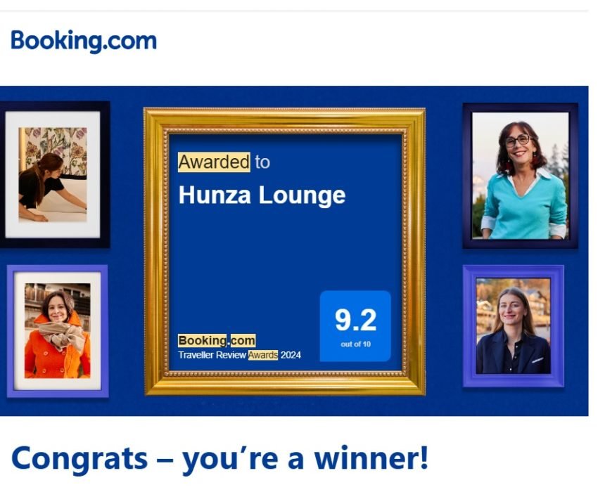 Award for best service - Hunza Lounge 2024