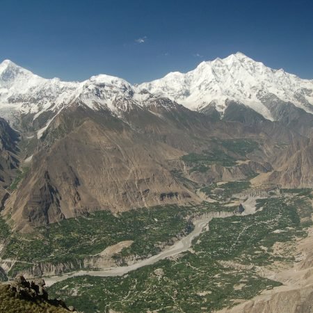 Rakaposhi & diran from top hill in HUnza